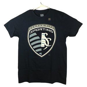 KANSAS City Sporting Official MLS Graphic Blue Unisex Size M